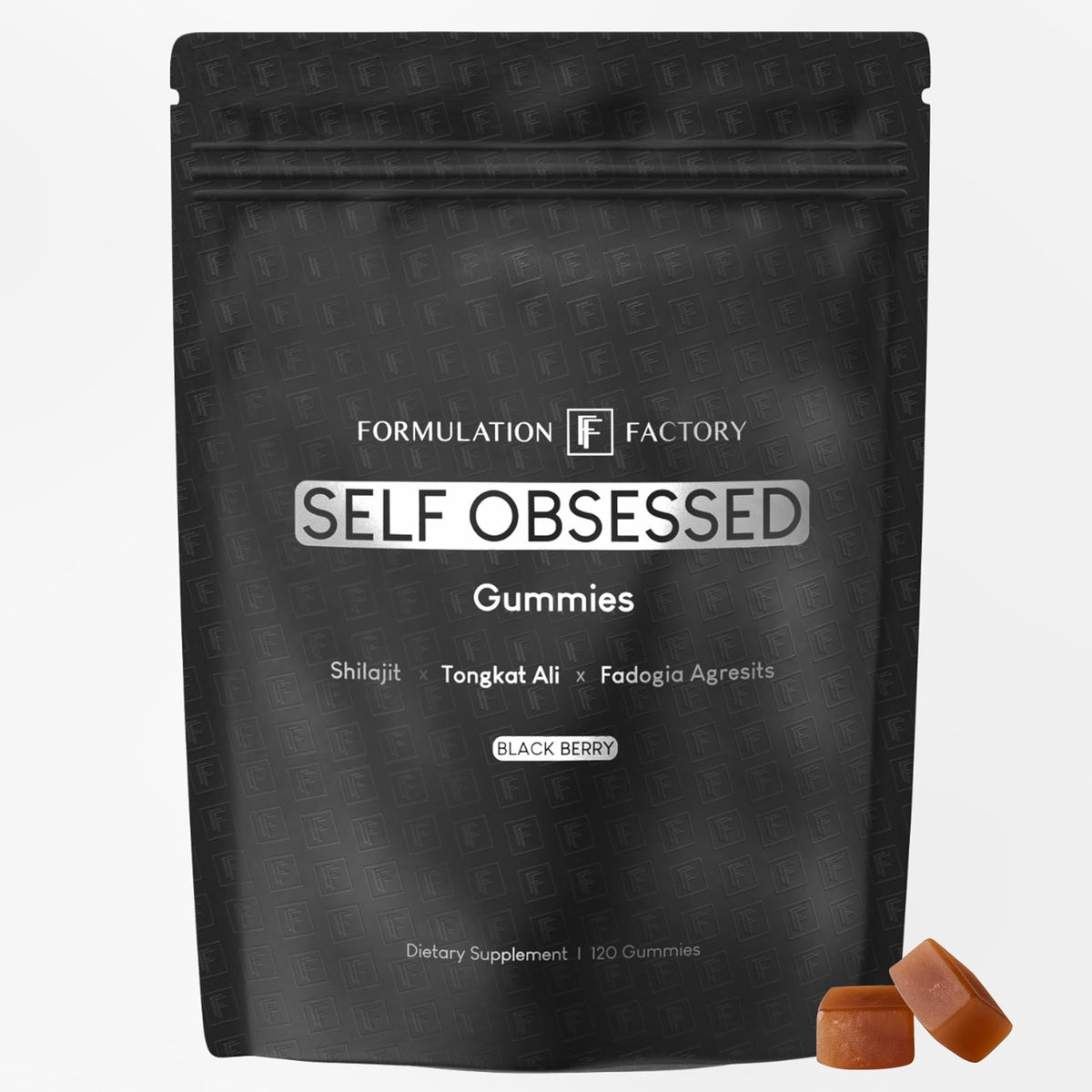 Pot de gummies Shilajit Formulation Factory vue de face