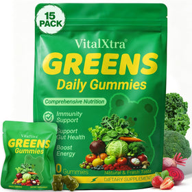 Pot de gummies verts VitalXtra 120 Ct, vue de face