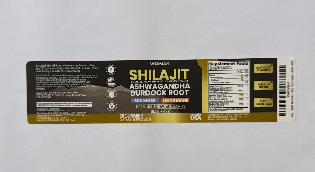 Pot de gummies Vitamax Shilajit ouvert avec gummies visibles