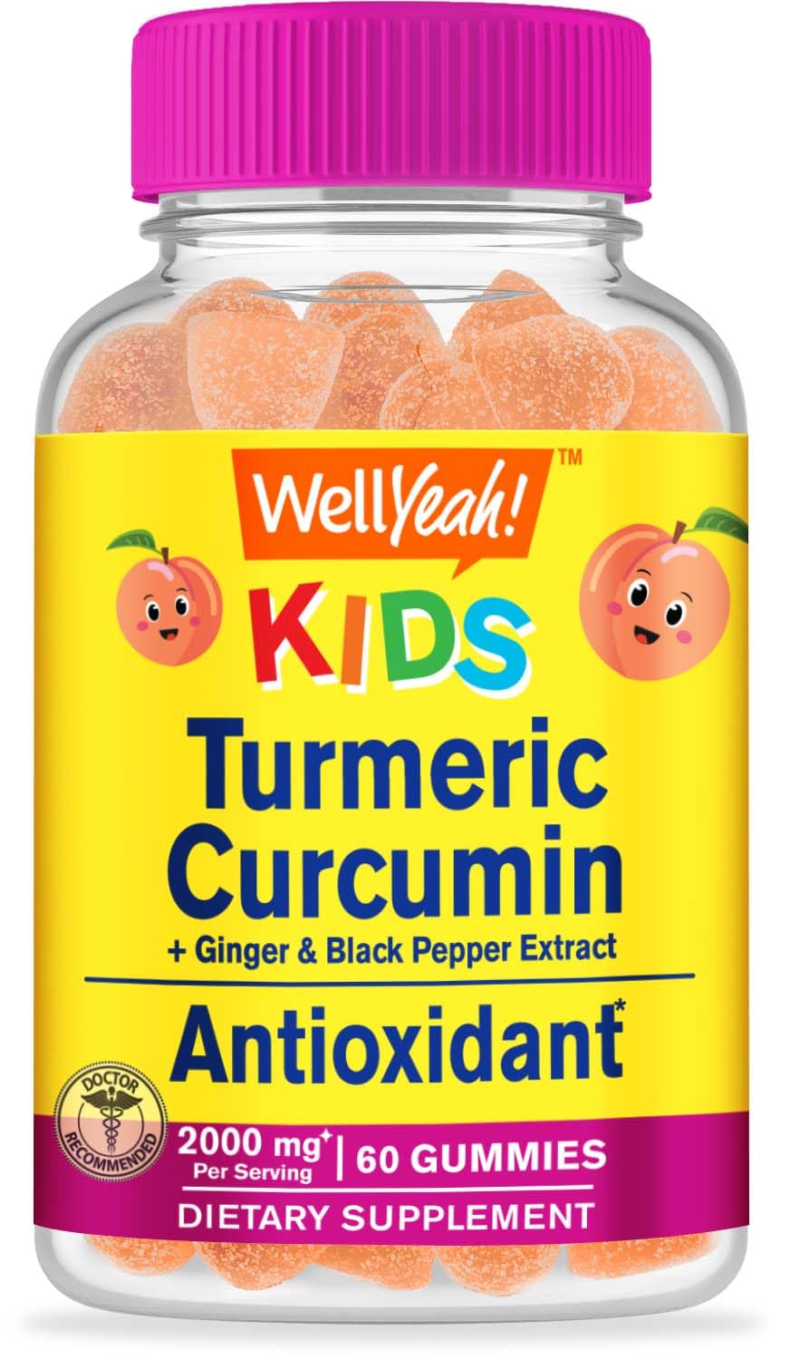 Pot de gummies WellYeah Curcuma Curcumin 60 unités vue de face