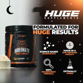 Pot de Huge Supplements Hibernate sur une table en bois