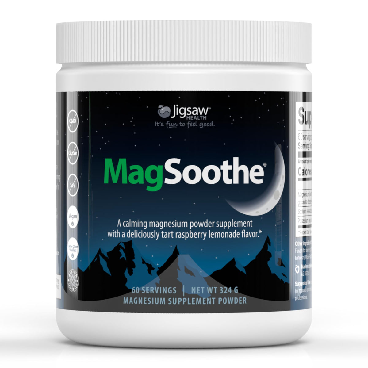 Pot de Jigsaw Health MagSoothe Poudre de Magnésium Glycinate 408g
