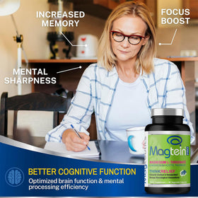 Pot de Magceutics MagteinPRO ouvert avec capsules visibles