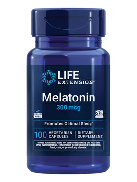 Pot de mélatonine Life Extension 300 mcg avec 100 capsules végétariennes