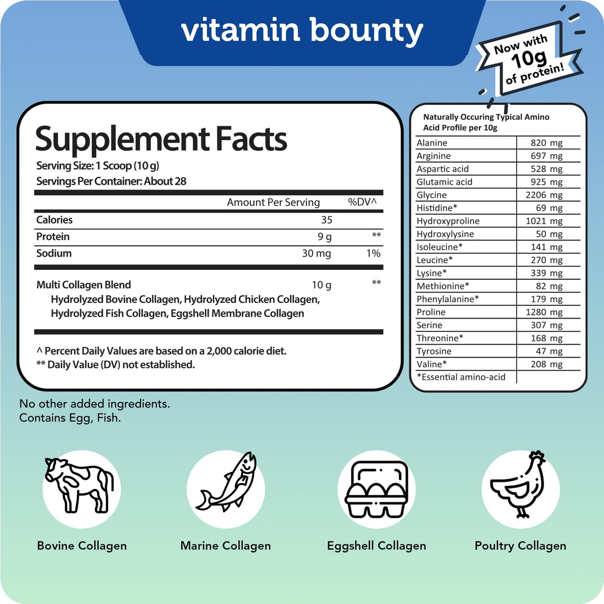 Pot de Multi Collagen Complex de Vitamin Bounty avec une cuillère à mesurer