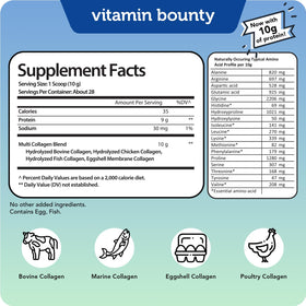 Pot de Multi Collagen Complex de Vitamin Bounty avec une cuillère à mesurer