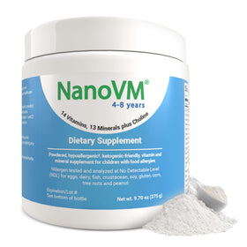 Pot de multivitamines en poudre NanoVM sans allergènes 275g vue avant