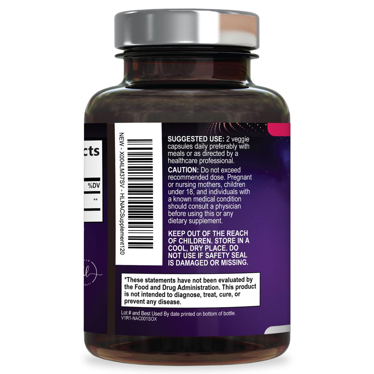 Pot de NAC 1200 mg de Hello Lovely! avec arrière-plan de cuisine