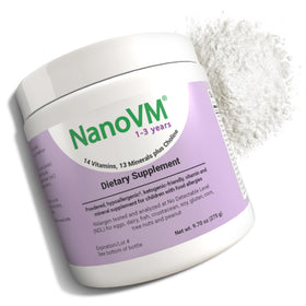 Pot de NanoVM multivitamines 1-3 ans vue avant avec étiquette