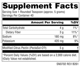 Pot de Pectine d'Agrumes Modifiée Source Naturals avec étiquette