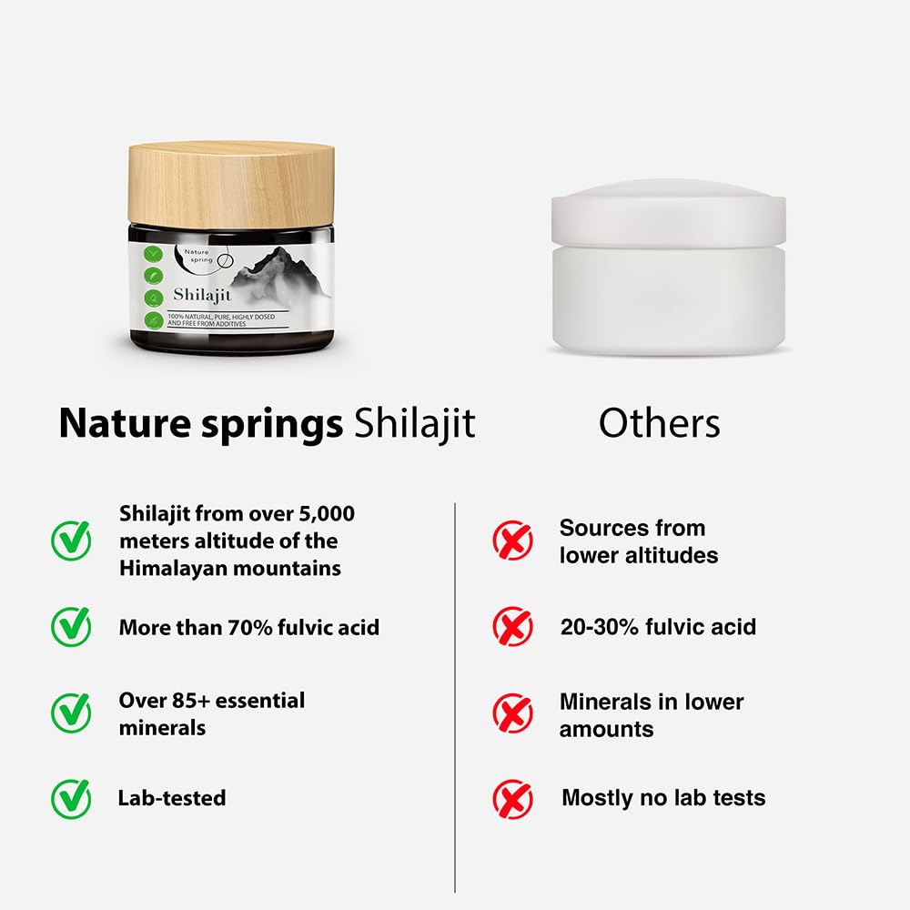 Pot de résine de Mumijo Shilajit ouvert montrant la texture
