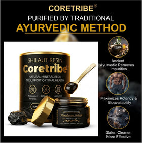 Pot de résine de shilajit Coretribe avec des ingrédients naturels