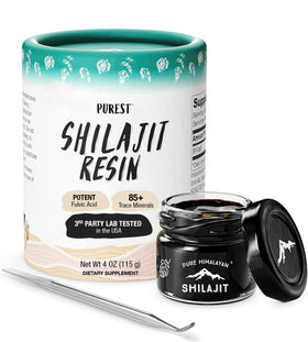 Pot de résine de shilajit Pure Himalayan de 115g vue de face