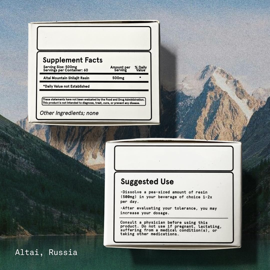 Pot de Shilajit Pur de Based Supplements, étiquette visible