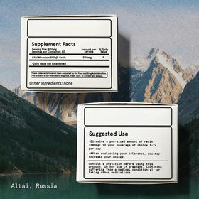 Pot de Shilajit Pur de Based Supplements, étiquette visible