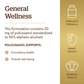 Pot de Solgar Policosanol 20 mg Capsules Végétales