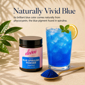 Pot de Spiruline Bleue ELEVEN TLC avec étiquette