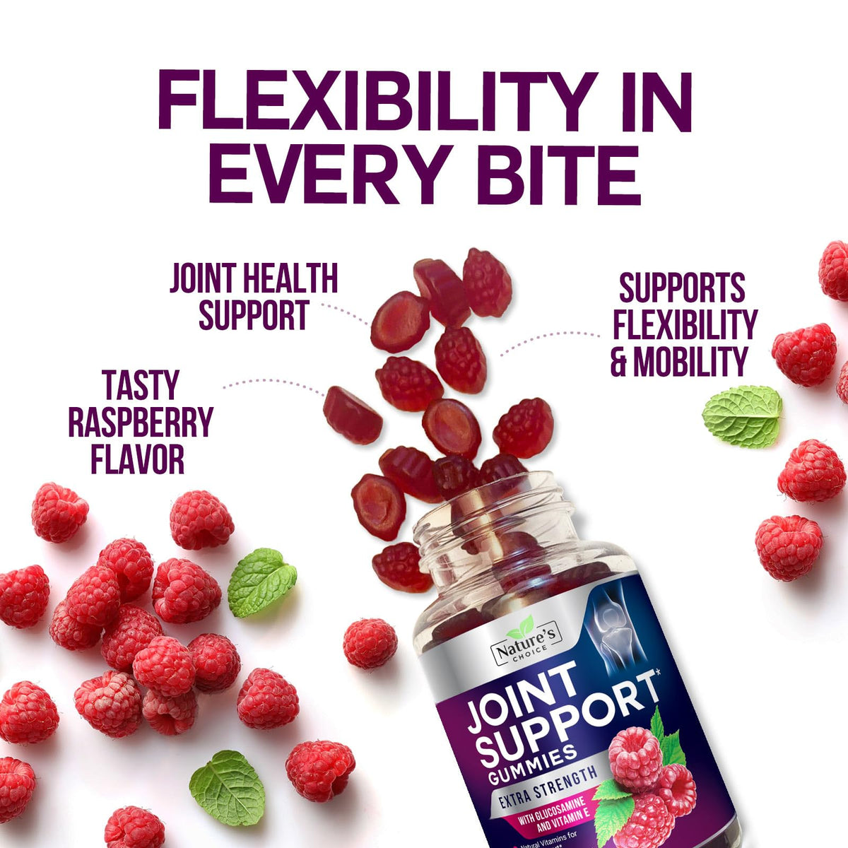Pot des Gummies Nature's Choice sur une table en bois
