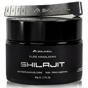 Pot en verre ambré de résine de shilajit SHILAHEAL 60g