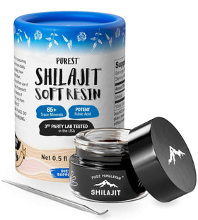 Pot en verre de Pure Himalayan Shilajit 15g avec couvercle