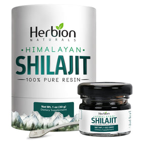 Pot en verre de résine de Shilajit Himalayen HERBION 30g
