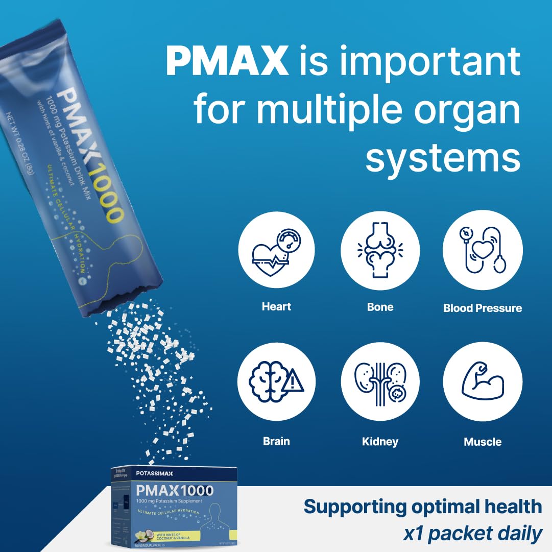 PotassiMax PMAX1000 Complément Alimentaire Potassium 1000 mg poudre