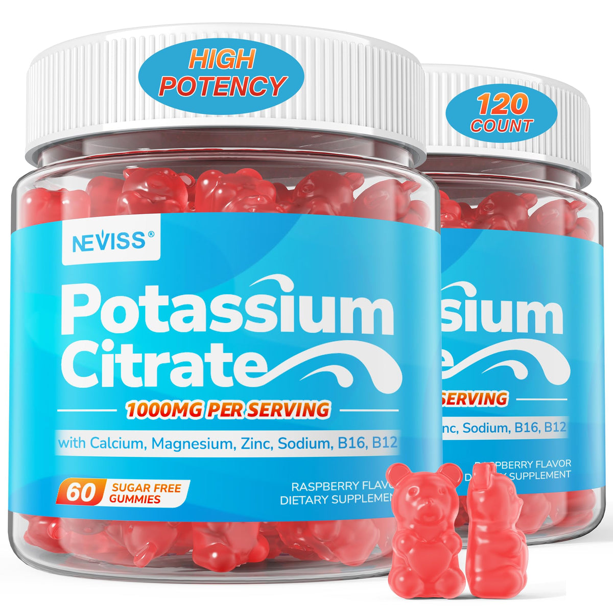 Potassium Citrate 1000mg Gummies NEVISS front view