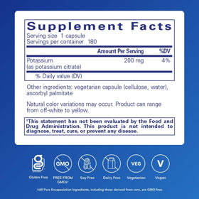 Potassium Citrate Pure Encapsulations packaging side view