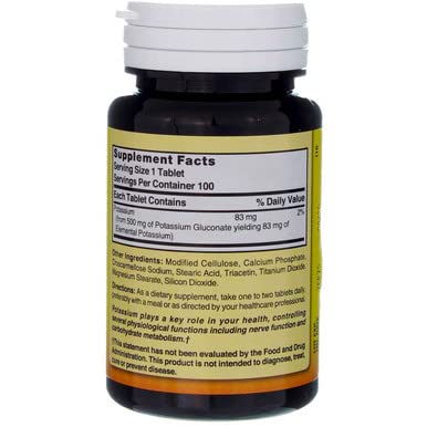 Potassium Gluconate Nature's Blend 500 mg 100 Tablettes - prise de vue latérale