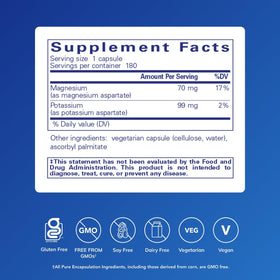 Potassium Magnesium Pure Encapsulations 180 Capsules vue arrière