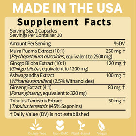 Potency Wood Ginseng 60 capsules avec des herbes