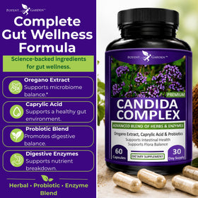 Potent Garden Complex Candida gélules ouvertes