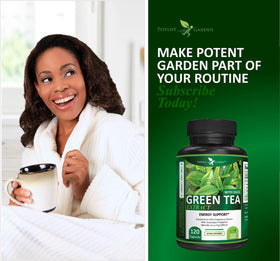 Potent Garden Extrait de Thé Vert 120 Capsules en situation