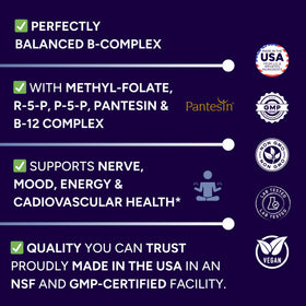 Potent Nutri B-Complex Faible Dose 60 Capsules avec étiquette