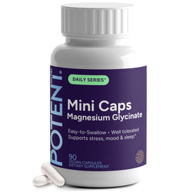 Potent Nutri capsules de magnésium bisglycinate vue avant avec 90 mini caps