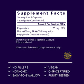 Potent Nutri Magnésium Glycinate 70 mg gélules sur fond blanc