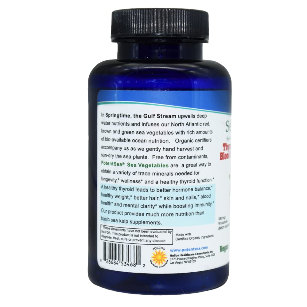 PotentSea Algues Maritimes 540 mg sur une table avec des ingrédients naturels
