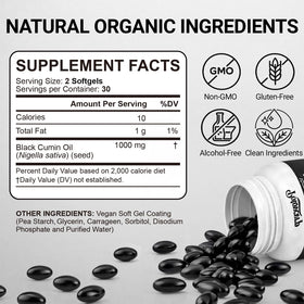 Potovcvrp capsules huile de graines noires bio gélules sur une surface