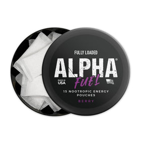 Pouch Nootropique Alpha Fuel ouvert avec contenu visible