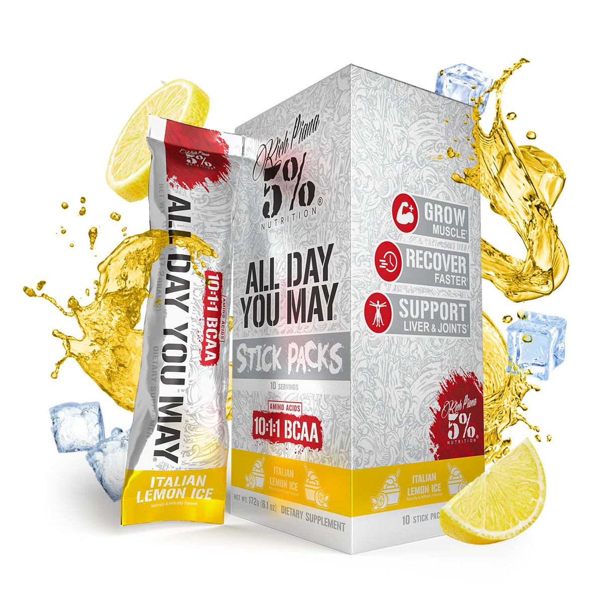 Poudre BCAA AllDayYouMay 200g sachets individuels citron italien