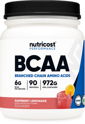 Poudre BCAA Nutricost 2:1:1 goût citron framboise vue de face