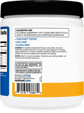 Poudre BCAA Nutricost mélangée dans un shaker