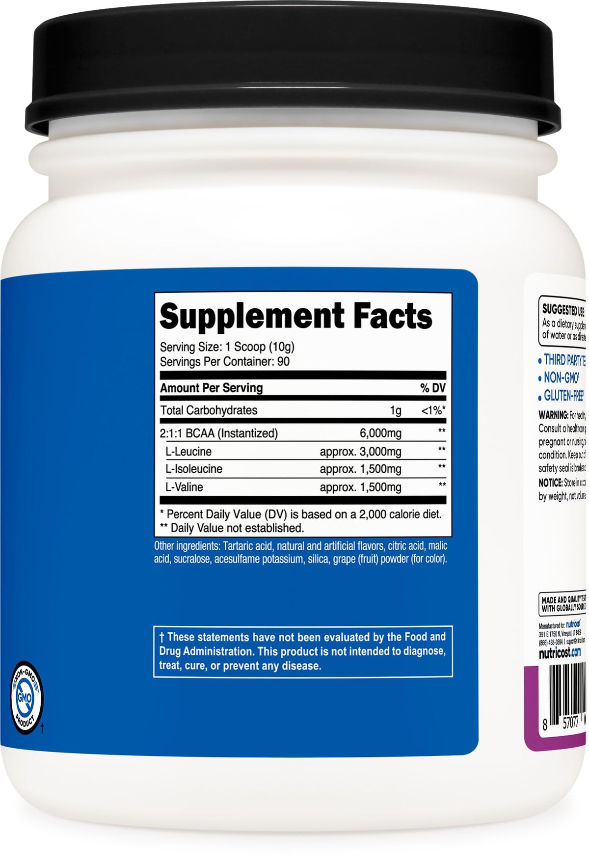Poudre BCAA Nutricost Raisin 980g en contexte d'utilisation
