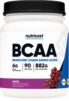 Poudre BCAA Nutricost Raisin 980g vue de face