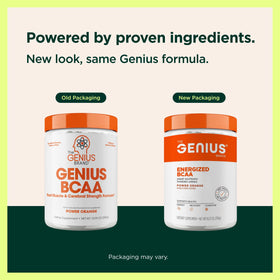 Poudre BCAA végétale The Genius Brand 390g orange vue de dos