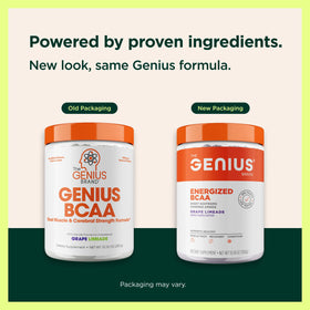 Poudre BCAA végétale The Genius Brand 408g, en préparation d'un smoothie