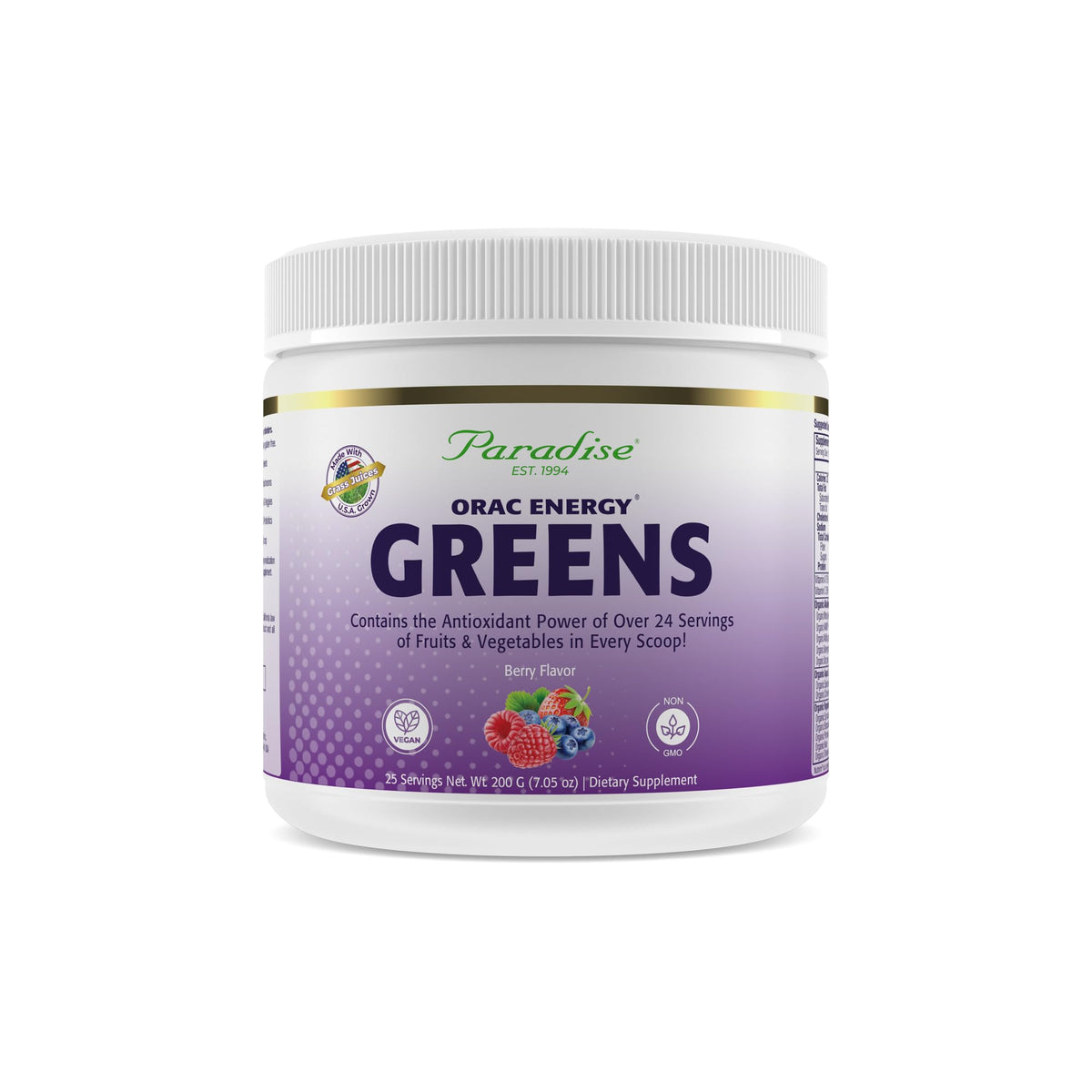 Poudre Berry Energy Greens Paradise Herbs 259g vue de face