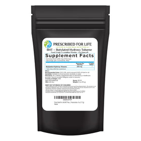 Poudre BHT pure 113g de Prescribed For Life, vue de face