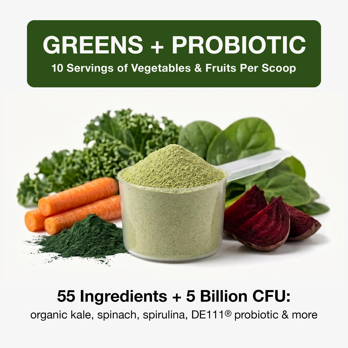 Poudre Biopharma Scientific NanoGreens 322g avec cuillère