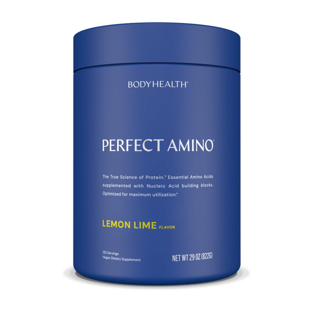 Poudre BodyHealth PerfectAmino au citron vert, vue de face